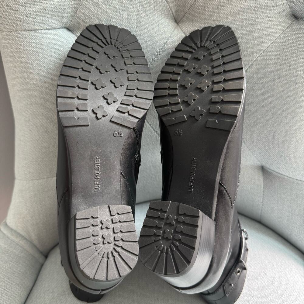 Ara Black Zip Ankle Bootie Square Toes Block Heel Side Zip Women's 6.5 - Picture 10 of 12